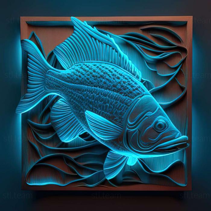 Blue neon fish